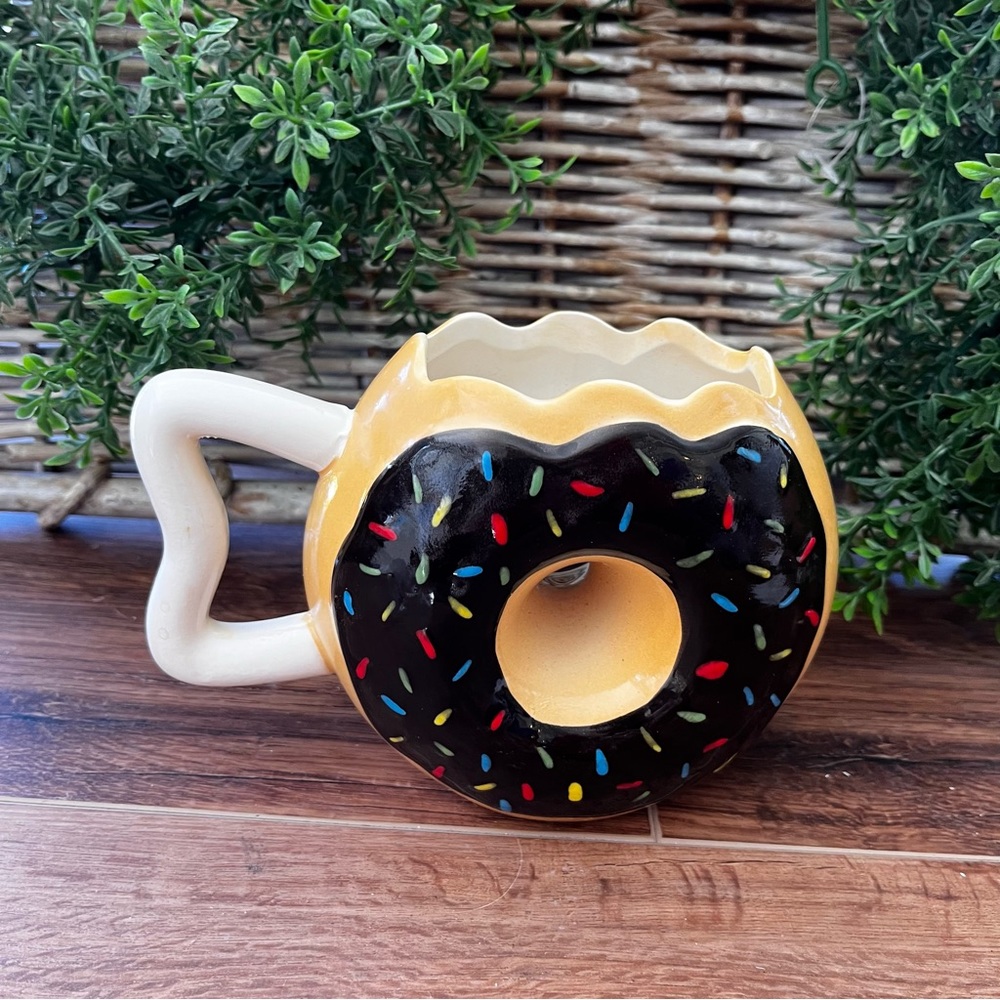 Donut shaped coffee mug